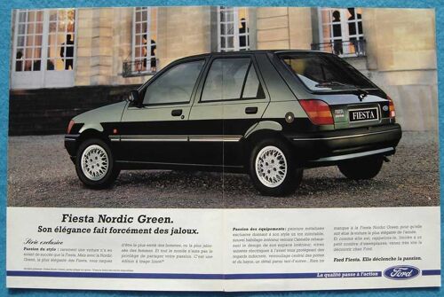 Publicité Papier - Voiture Ford Fiesta Nordic Green De 1992