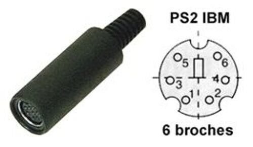 lot de 2 s-video fiches mini din 6 broches femelle