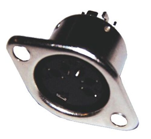 lot de 2 fiches din 5 broches femelle chassis