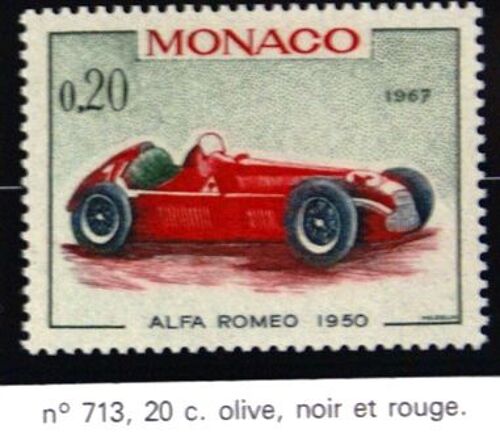 Timbre Monaco Neuf N 713 20c Alfa Romeo