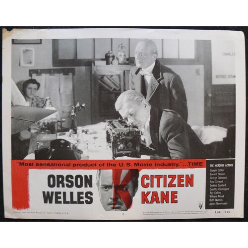 Citizen Kane * Orson Welles - 1941 - 1 Photo D'exploitation De Cinéma 1956 Usa - 1 U.S Lobby Card Original 1956 - Affiche 27,9x35,6 Cm - Lobby Card * Orson Welles ; Dorothy Comingore ; Joseph Cotten