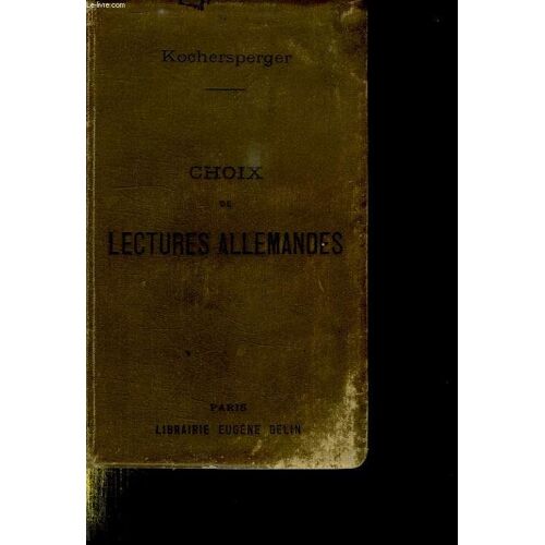 Choix De Lectures Allemandes.