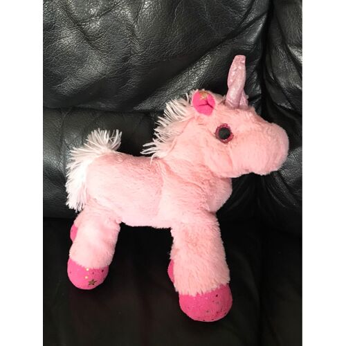Doudou Peluche Licorne Rose Etoile 20cm