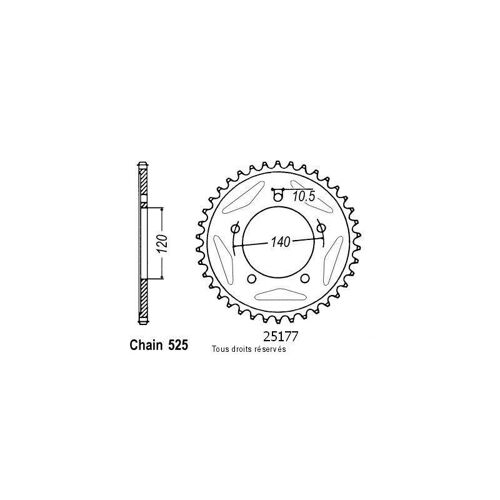 Sifam - Couronne 43 Dents Gsx-R 600 06-07 Pas525/Z43