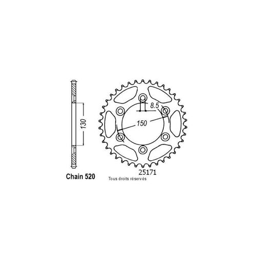 Sifam - Couronne 50 Dents Compatible Yamaha 125/250/400 Yz/Wr 99 04 Pas520/Z50