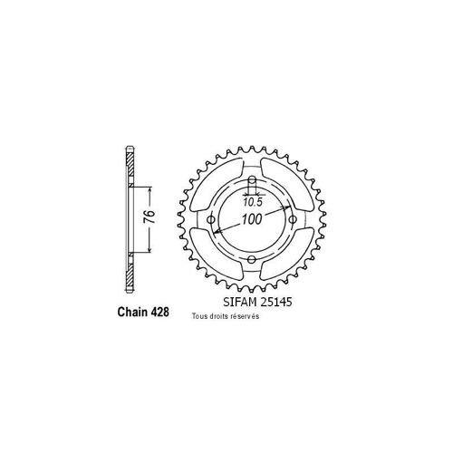 Sifam - Couronne 56 Dents Vl 125 Intruder 00-01 Pas428/Z56
