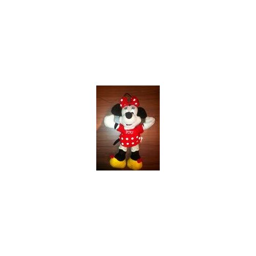 Doudou Poupée Minnie Disney Robe Rouge À Pois "I Love You"