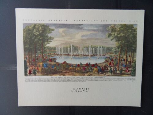 Menu Compagnie Générale Transatlantique French Line Ss De Grasse Déjeuner Du Samedi 17 Février 1951
