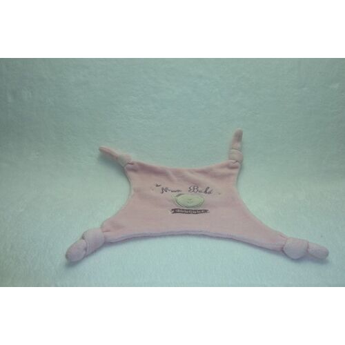 DOUDOU CARRE PLAT MON BEBE DOUCEUR ROSE GEMO