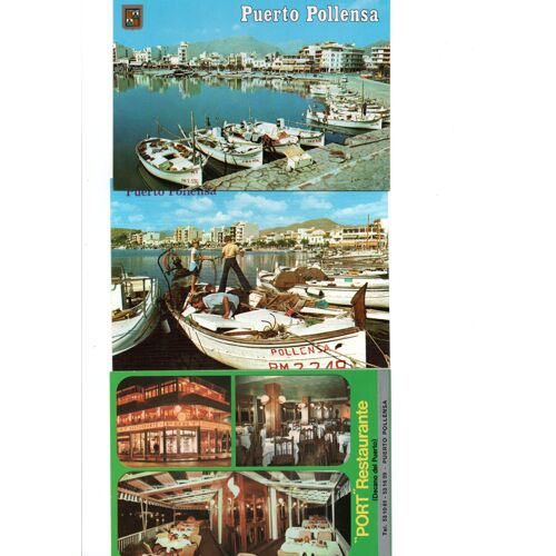 Puerto Pollensa (Majorque) 3 Cartes : Port Et Restaurant "Port".