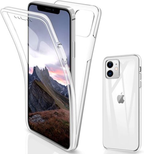 Coque Pour Iphone 12 Mini (5,4") - Housse Etui 360 Integrale Silicone Transparent 2 Parties Avant Arriere Emboitable [Phonillico]