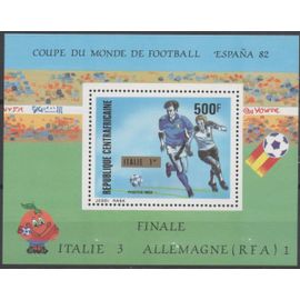 Centrafrique Timbre Coupe Du Monde De Football 1982 , Surchargé