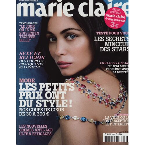 Marie Claire / 04-2008 N°668 : Emmanuelle Béart (6p) - Raphaël (4p) - Brisa Roché (2p)