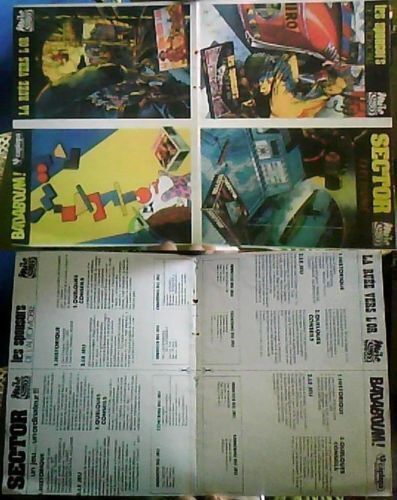 Publicité Cartonnée Pour 4 Jeux Miro :Sector -Les Sponsors De L'auto. -Badaboum -La Ruée Vers L'or