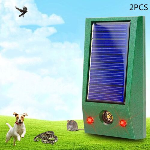 2Pc Répulsif Chats,Recharge solaire ou USB,répulsif ultrasons énergie Solaire ip58 imperméable pour répulsif ultrasons Animal