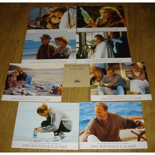 Une Bouteille À La Mer -  Jeu De 8 Photos D'exploitation Cinématographique Originale - Format 21x28 - De Luis Mandoki Avec Kevin Costner, Robin Wright, Paul Newman, John Savage - Année 1999