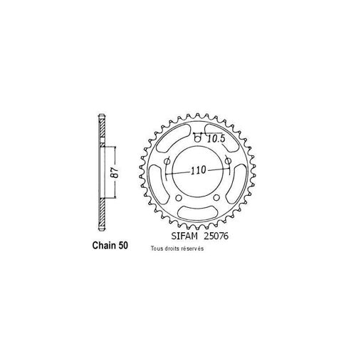 Sifam - Couronne 42 Dents Rf 600 R 95-98 Pas530/Z42