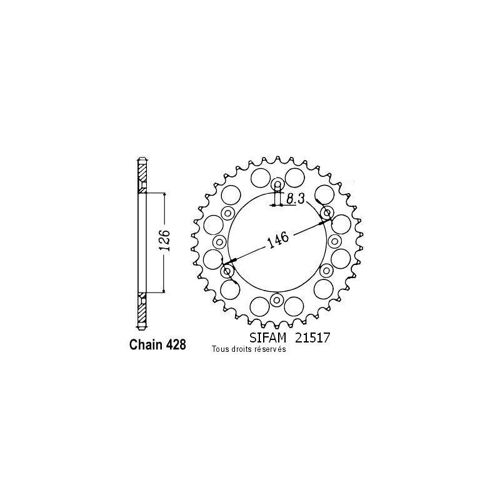 Sifam - Couronne 50 Dents Ts 125 R 89-96 25049cz50 Idem Pas428/Z50