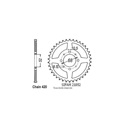 Sifam - Couronne 32 Dents Rv/Van 50 73-78 Pas420/Z32