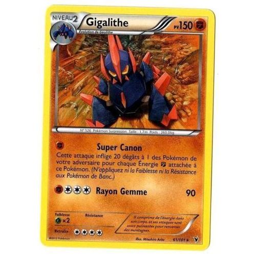 Gigalithe (61/101) - Pokemon Noir Et Blanc Nobles Victoires
