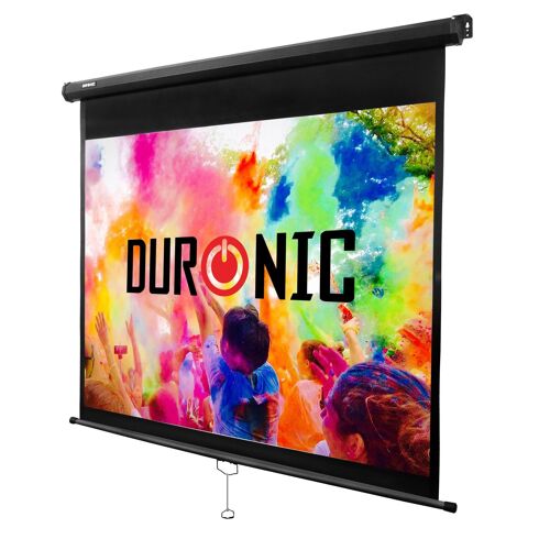 Duronic MPS60 4/3 Ecran de Projection à Déroulement Manuel 60 Pouces ou 122 x 91 cm Format d'Image de 4:3 Fixation Murale ou au Plafond Home Cinema Salle de Conférences Salle de Classe