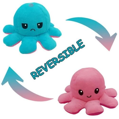 Jouet En Peluche De Poulpe Jouet En Peluche Pieuvre À Rabat Double Face, Poupée De Poulpe Réversible Mignonne, Jouet En Peluche