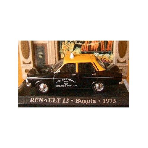 Renault 12 Taxi Bogota 1973 Colombie 1/43 Noire & Jaune Ixo Altaya-Ixo