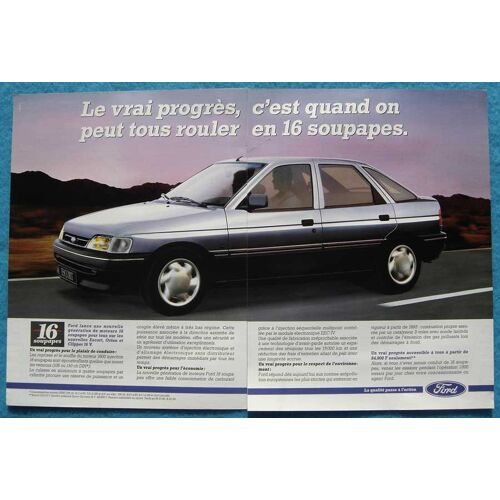 Publicité Papier - Voiture Ford Escort 16 Soupapes De 1992