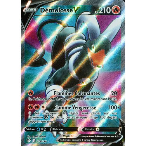 Carte Pokémon 178/189 Démolosse-V Eb03 - Epée Et Bouclier - Ténèbres Embrasées Neuf Fr