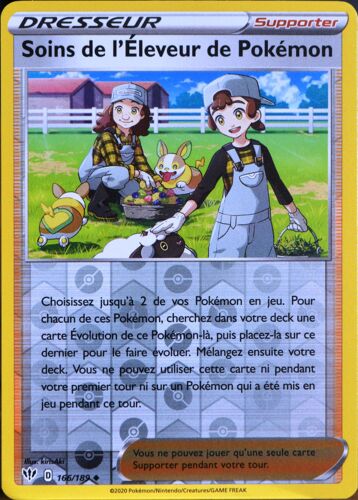 Carte Pokémon 166/189 Soins De L'éleveur De Pokémon - Reverse Eb03 - Epée Et Bouclier - Ténèbres Embrasées Neuf Fr