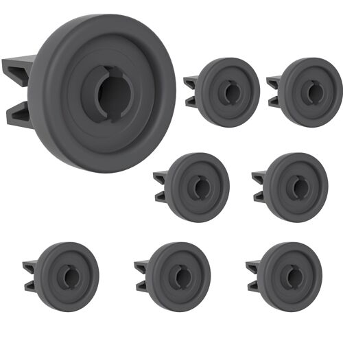 Roues de lave-vaisselle universelles pour panier supérieur [Lot 8] Pièces de rechange compatible avec AEG Candy Electrolux Faure Ikea