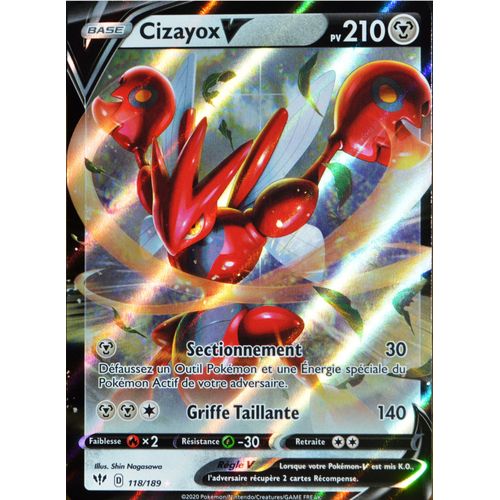 Carte Pokémon 118/189 Cizayox-V Eb03 - Epée Et Bouclier - Ténèbres Embrasées Neuf Fr