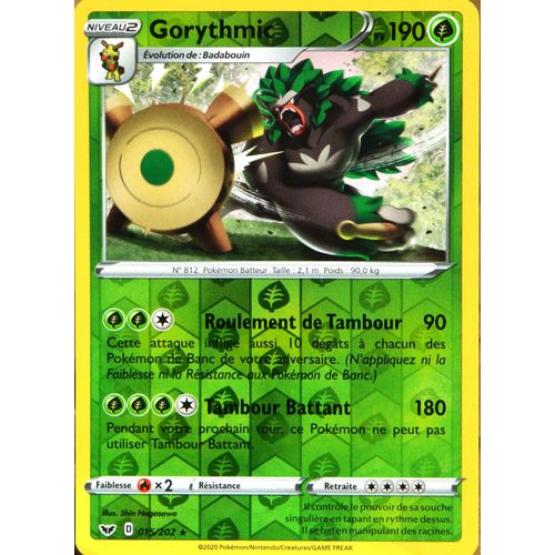 Carte Pokémon 15/202 Gorythmic - Reverse Série Eb01 - Epée Et Bouclier 1 Neuf Fr