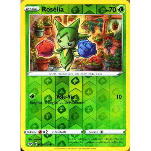 Carte Pokémon 2/202 Rosélia - Reverse Série Eb01 - Epée Et Bouclier 1 Neuf Fr