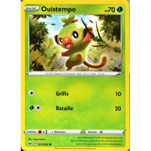 Carte Pokémon 011/202 Ouistempo 70 Pv Eb01 - Epée Et Bouclier 1 Neuf Fr