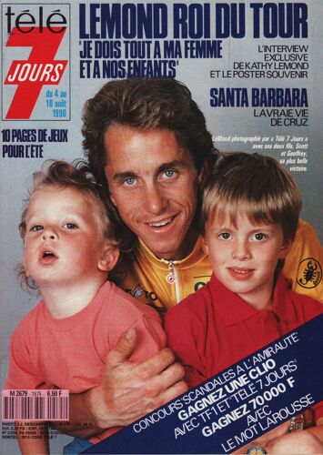 Télé 7 Jours / 31-07-1990 N°1575 : Mylène Demongeot (2p) - Greg Lemond (4p) - Tcheky Karyo (1,5p)