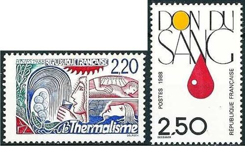France 1988, Très Beaux Timbres Neufs** Luxe Yvert 2528 - Don Du Sang Et 2556 - Thermalisme.