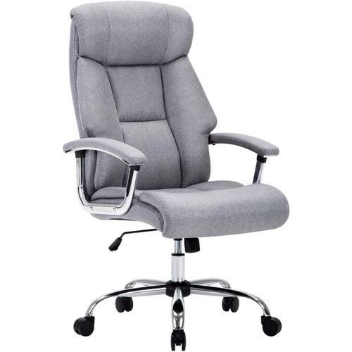 Fauteuil De Bureau - Chaise De Bureau En Lin - Siege Ergonomiquer Avec Soutien Tete Et Coussin Doublé - Gris