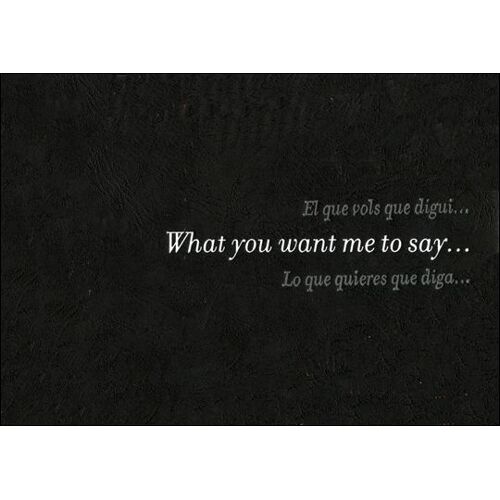 Douglas Gordon, What You Want Me To Say--