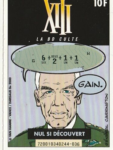 Xiii : Ticket De Jeu Fdj (2000)  Général Carrington
