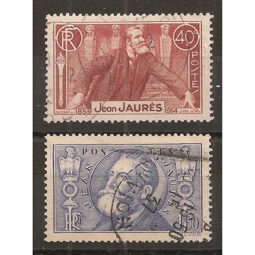 318 - 319 (1936) Les Deux Jean Jaurès Oblitérés (Cote 5,6e) (7332)