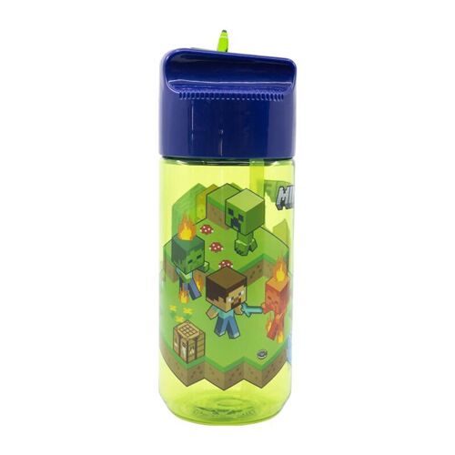 Water Bottle With Straw For Kids Stor 40436 430 Ml Minecraft (Green&b 