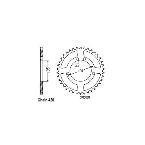 Sifam - Couronne 50 Dents Compatible Derbi Senda 50 00- 6 Trous Pas420/Z50