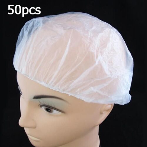 Bonnet De Douche Jetable, 50 Piècess, Bonnet De Douche D'hôtel, Transparent, Élastique, Adapté À La Salle De Bain, Salon De Coiffure, Offre Spéciale 