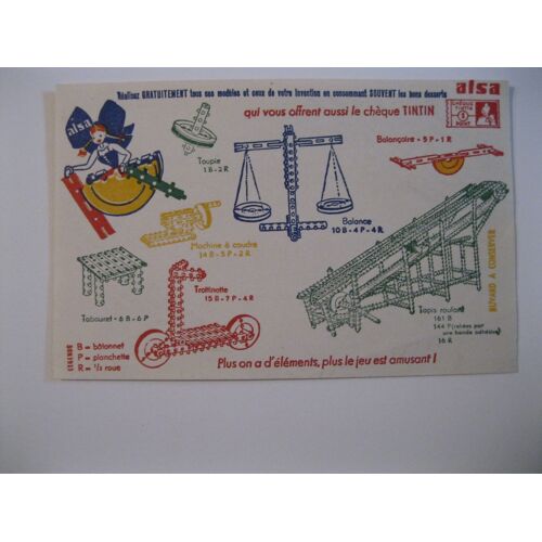 Buvard Alza "Dessin Type Mecano + Offre Chèque Tintin"