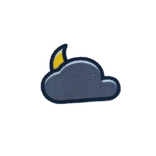 Patch Ecusson Brode Thermocollant Badge Nuage Orage Broderie