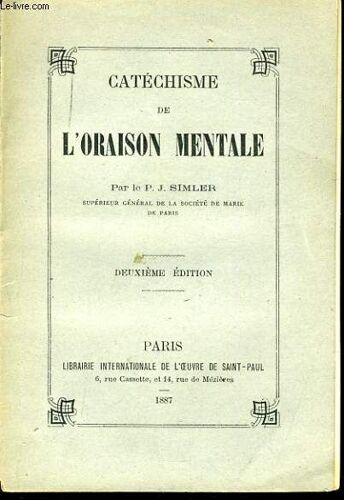 Catechisme De L'oraison Mentale