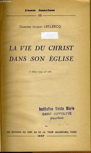 La Vie Du Christ Dans Son Eglise