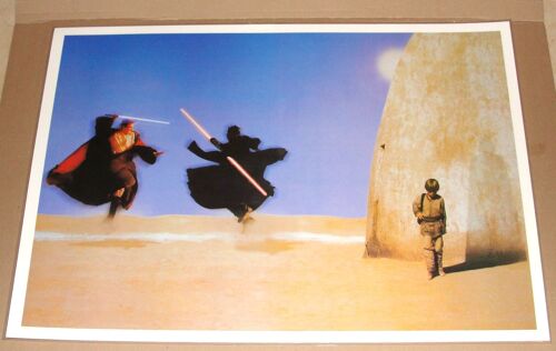 Star Wars Episode 1 Le Duel Avec Obi-Wan Et Dark Maul Poster Plastifié 61 X 43