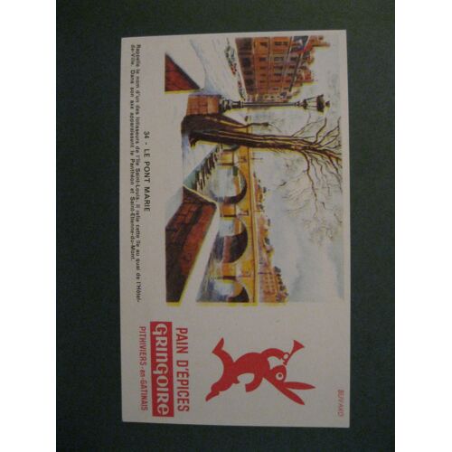 Buvard Gringoire "Pain D'epices" N°34 "Le Pont Marie"